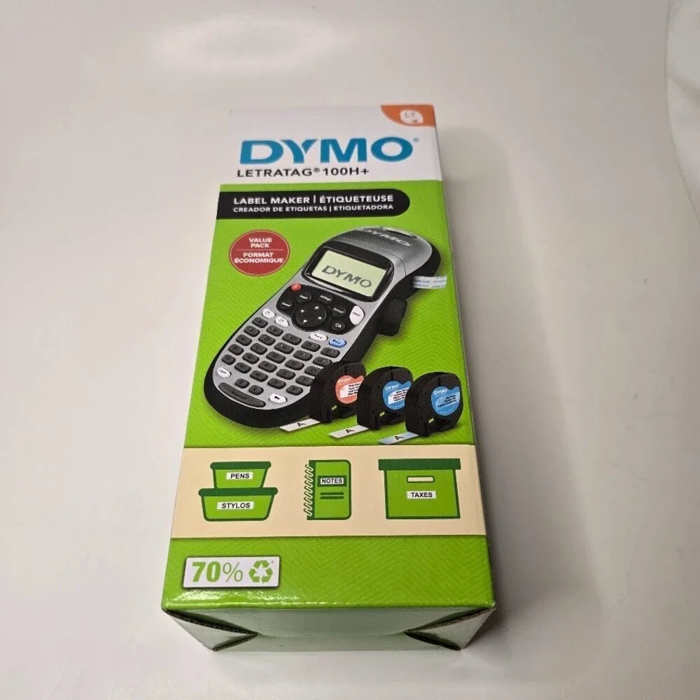 New! DYMO Label Maker + 3 Labeling Tapes | LetraTag 100H Handheld Label Maker
